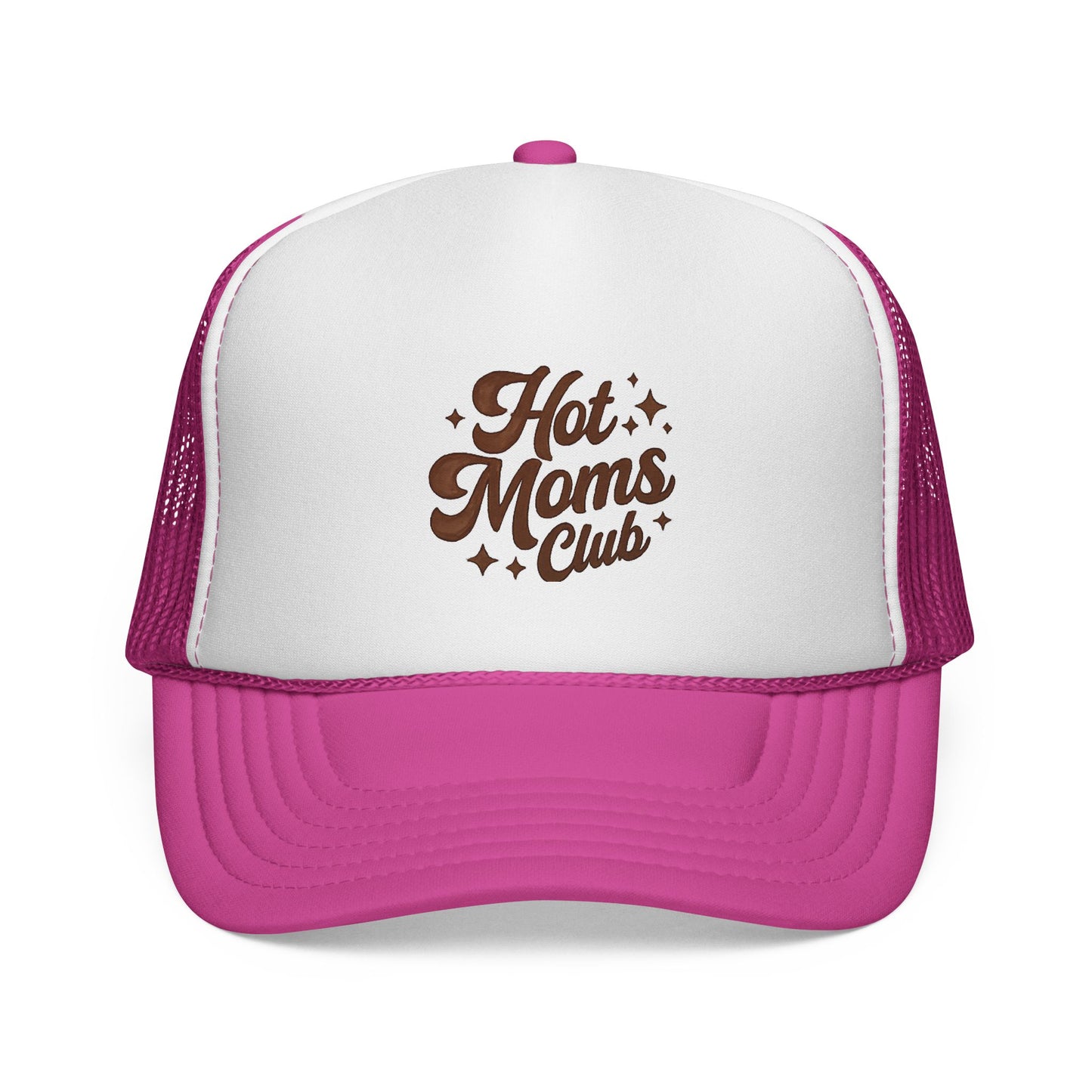 Trucker Cap — "Hot Moms Club" Retro Script Mesh Hat