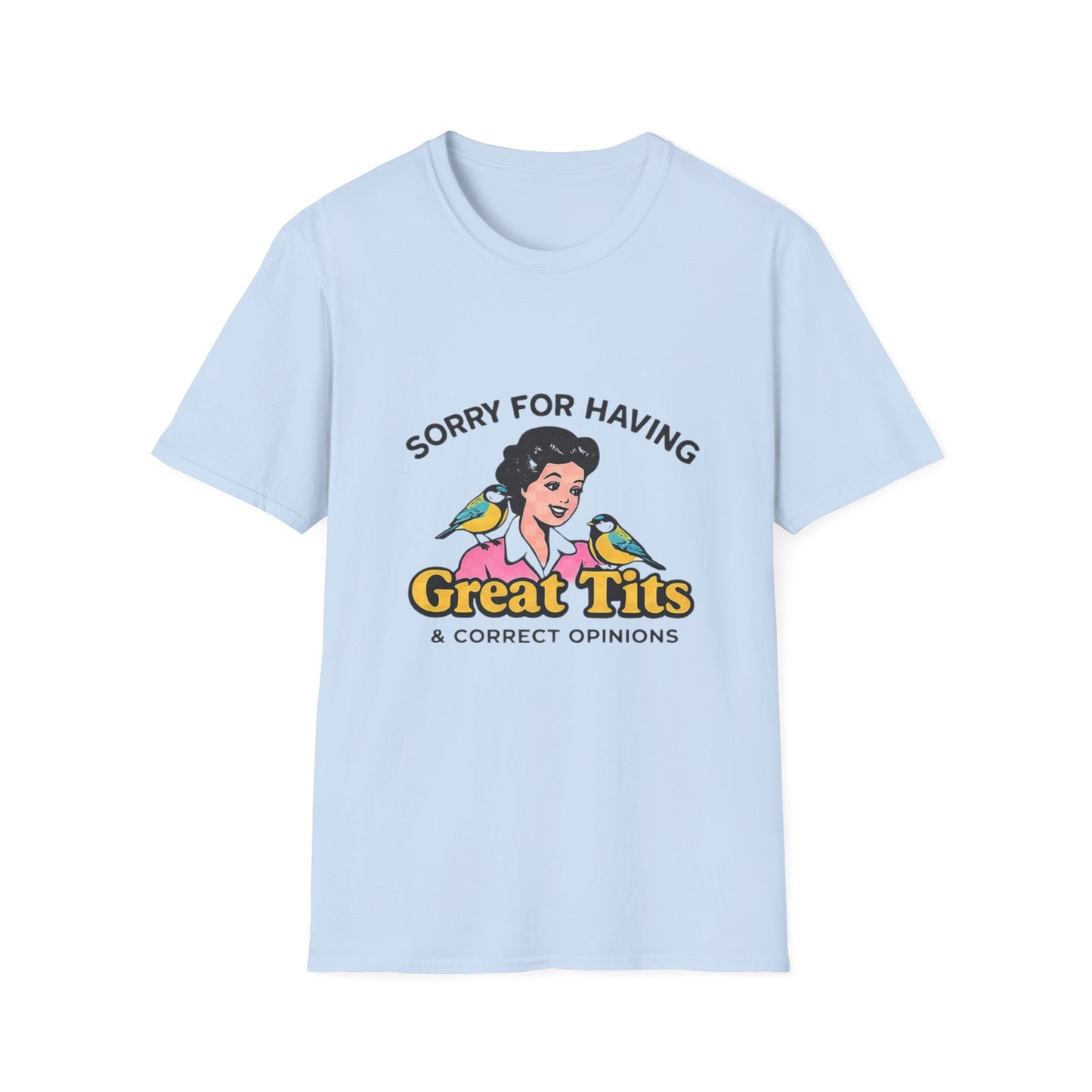 Sorry For Having Great Tits T-Shirt — Vintage Pinup Bird Graphic Tee