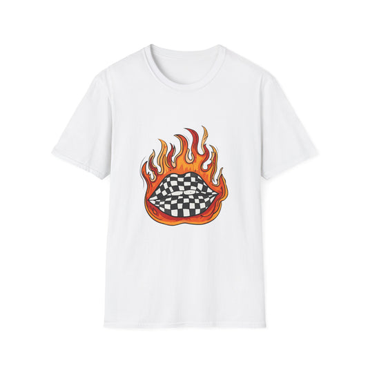 Flaming Checkered Heart T-Shirt — Skate Punk Graphic Tee