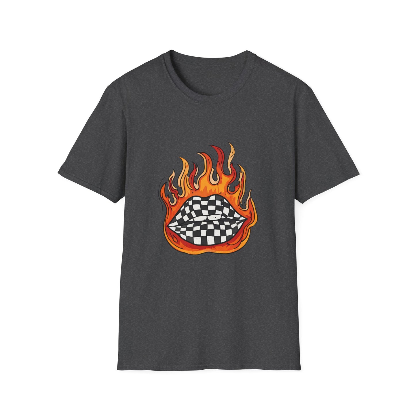 Flaming Checkered Heart T-Shirt — Skate Punk Graphic Tee