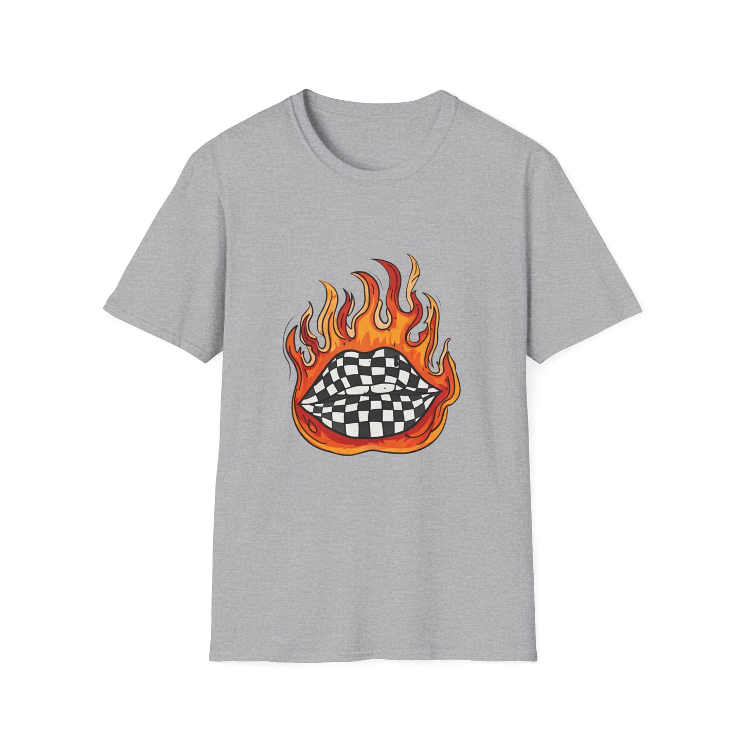 Flaming Checkered Heart T-Shirt — Skate Punk Graphic Tee