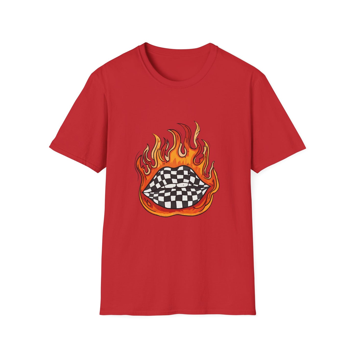 Flaming Checkered Heart T-Shirt — Skate Punk Graphic Tee