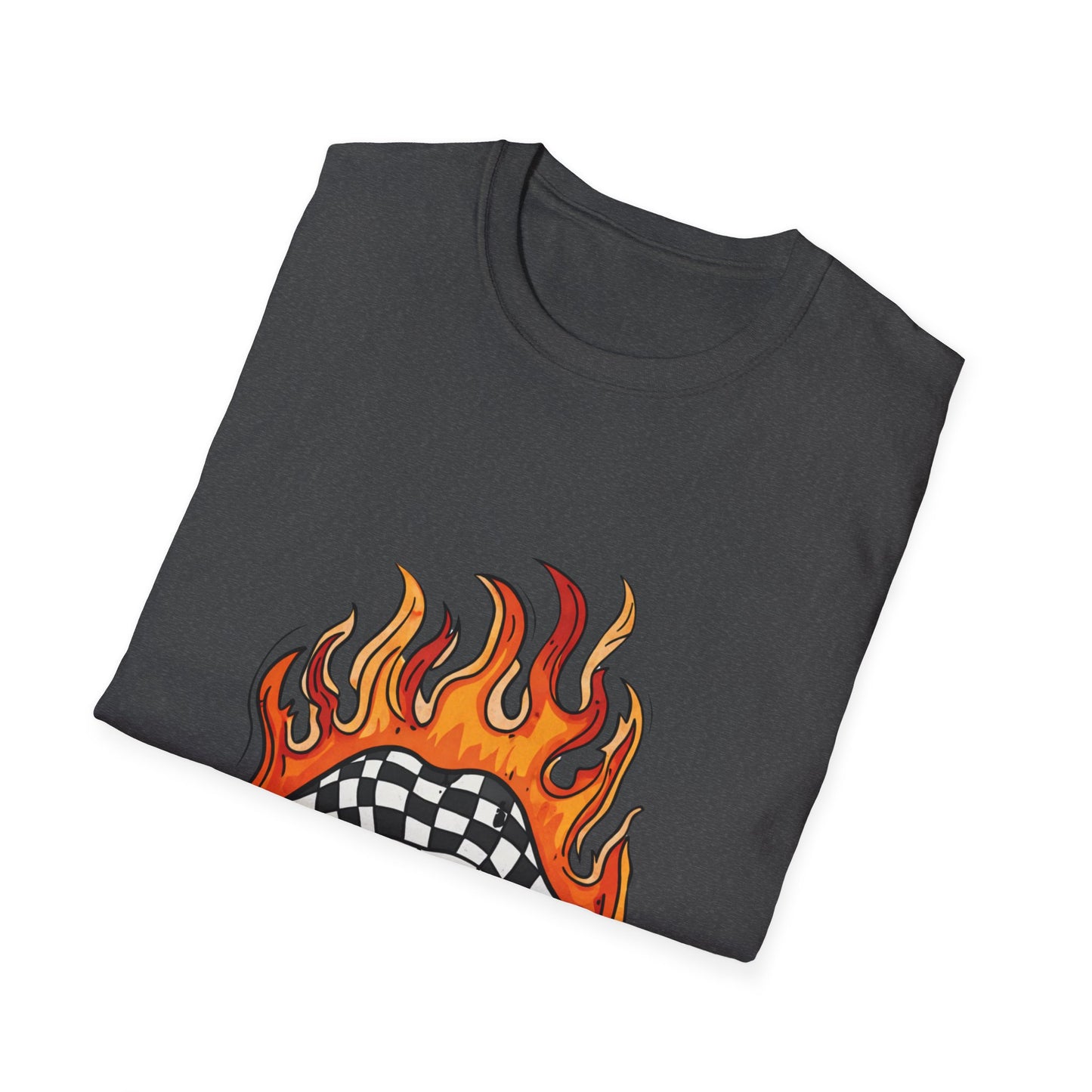 Flaming Checkered Heart T-Shirt — Skate Punk Graphic Tee