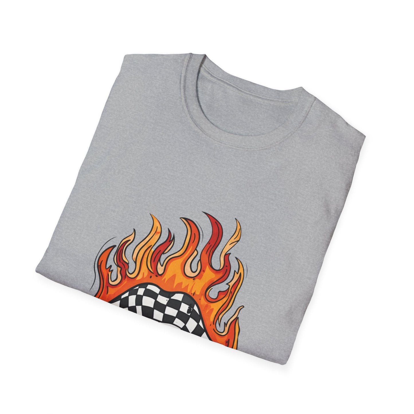 Flaming Checkered Heart T-Shirt — Skate Punk Graphic Tee